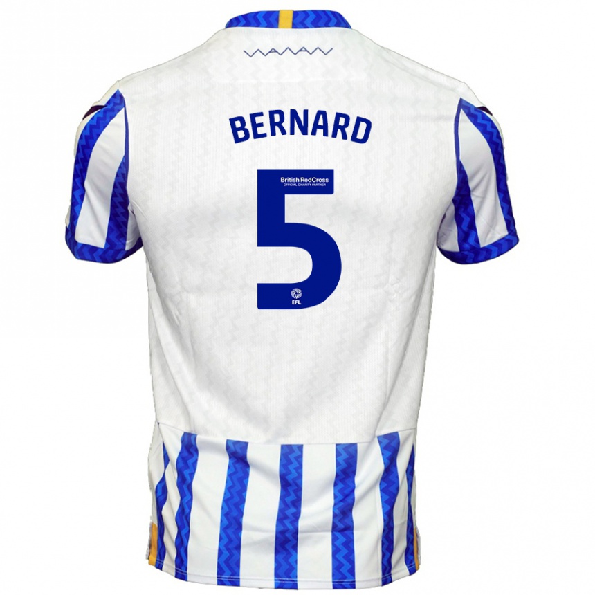 Kids Football Di'shon Bernard #5 Blue White Home Jersey 2024/25 T-Shirt Nz