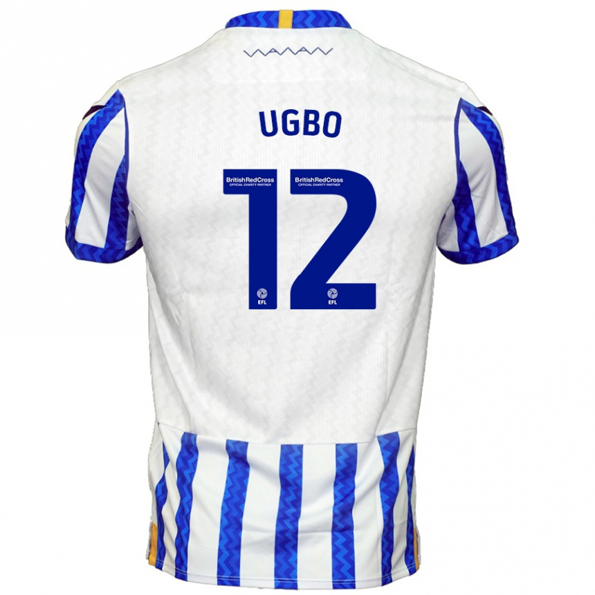 Kids Football Iké Ugbo #12 Blue White Home Jersey 2024/25 T-Shirt Nz