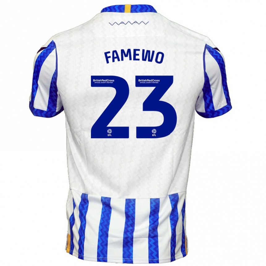 Kids Football Akin Famewo #23 Blue White Home Jersey 2024/25 T-Shirt Nz