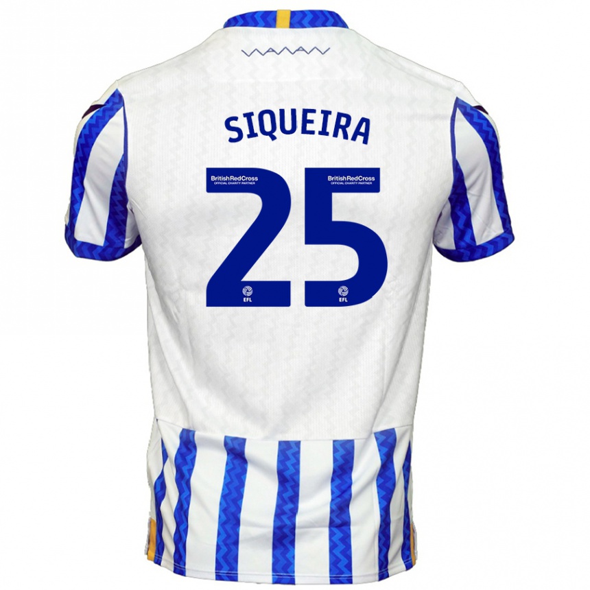 Kids Football Guilherme Siqueira #25 Blue White Home Jersey 2024/25 T-Shirt Nz