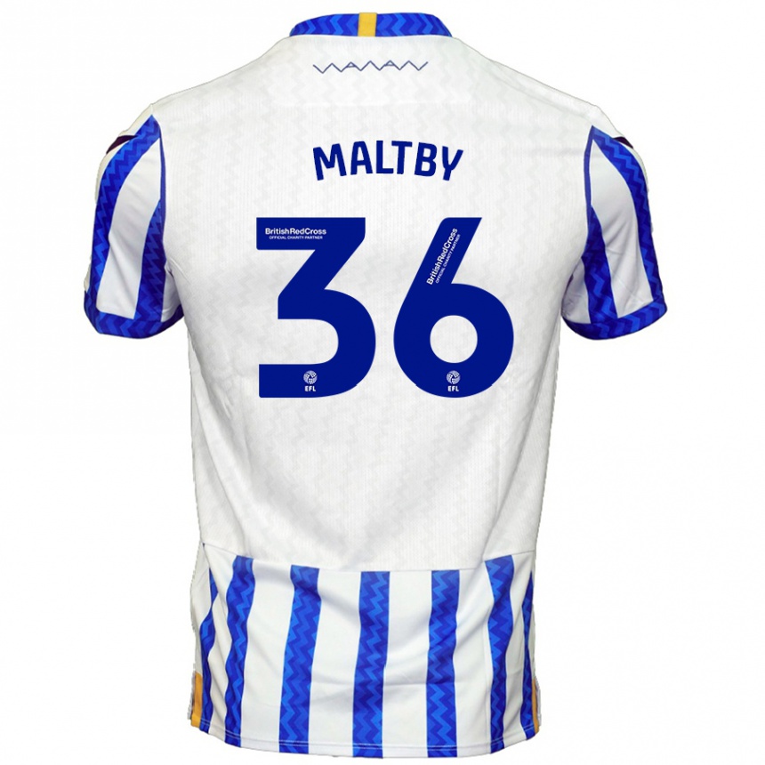 Kids Football Mackenzie Maltby #36 Blue White Home Jersey 2024/25 T-Shirt Nz