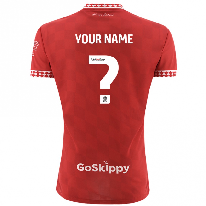 Kids Football Your Name #0 Red Home Jersey 2024/25 T-Shirt Nz