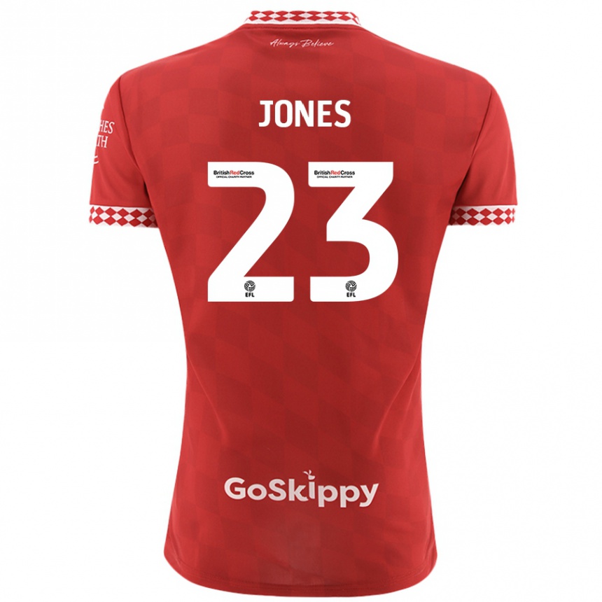 Kids Football Carrie Jones #23 Red Home Jersey 2024/25 T-Shirt Nz