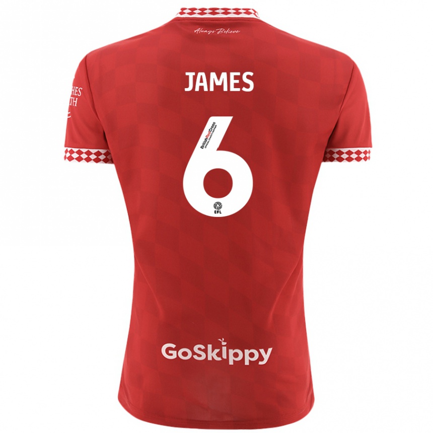 Kids Football Matty James #6 Red Home Jersey 2024/25 T-Shirt Nz