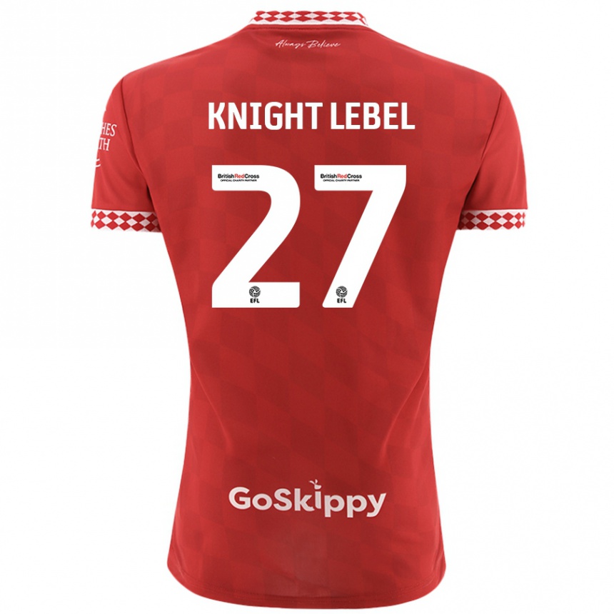 Kids Football Jamie Knight-Lebel #27 Red Home Jersey 2024/25 T-Shirt Nz