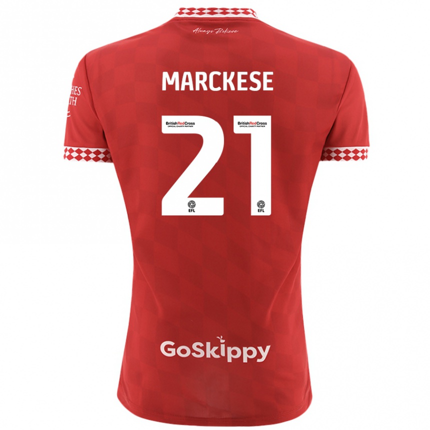 Kids Football Kaylan Marckese #21 Red Home Jersey 2024/25 T-Shirt Nz