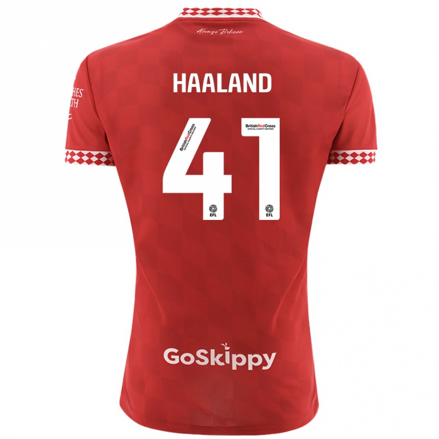 Kids Football Benedicte Haaland #41 Red Home Jersey 2024/25 T-Shirt Nz