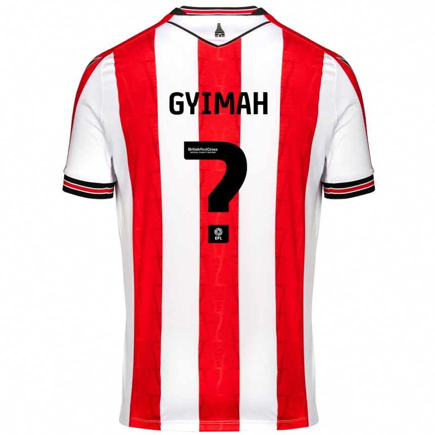 Kids Football Francis Gyimah #0 Red White Home Jersey 2024/25 T-Shirt Nz