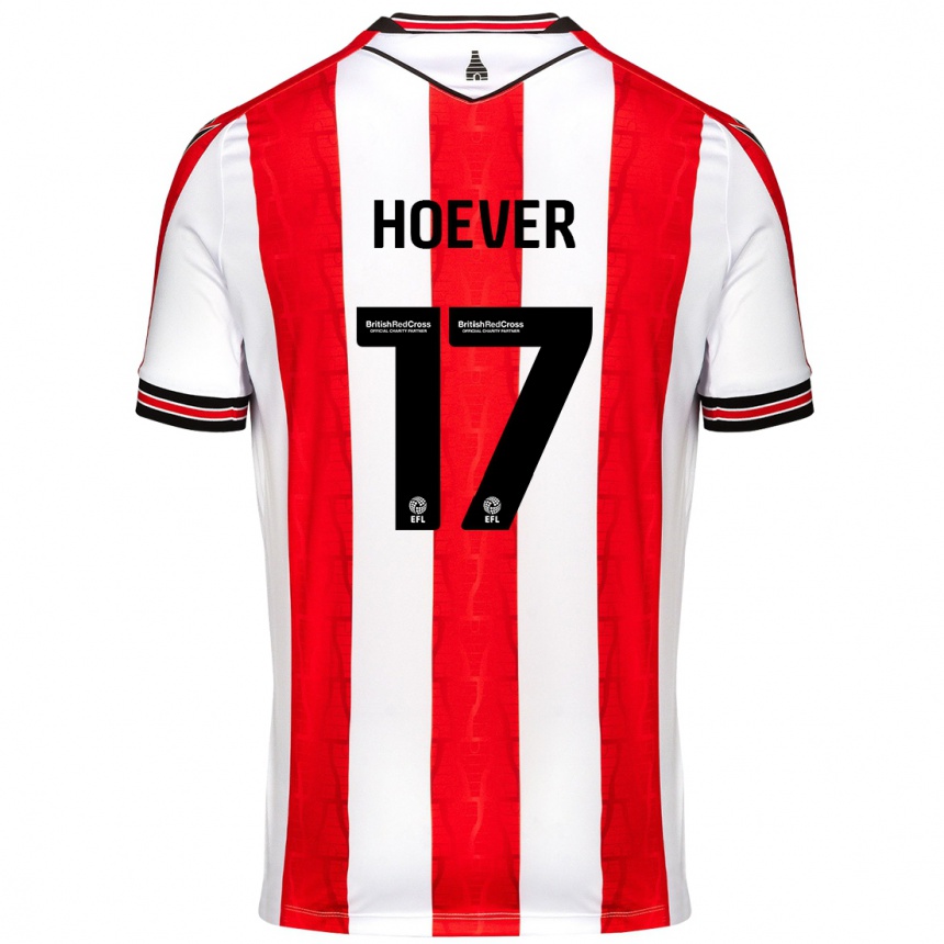 Kids Football Ki-Jana Hoever #17 Red White Home Jersey 2024/25 T-Shirt Nz