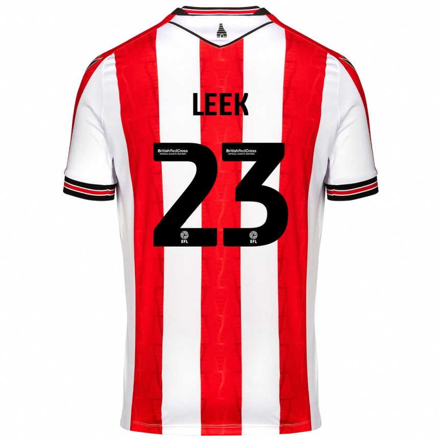 Kids Football Ellie Leek #23 Red White Home Jersey 2024/25 T-Shirt Nz