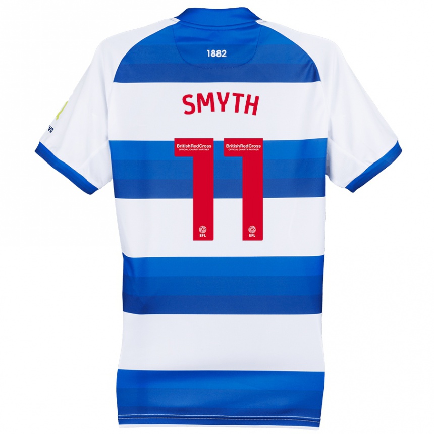 Kids Football Paul Smyth #11 White Blue Home Jersey 2024/25 T-Shirt Nz