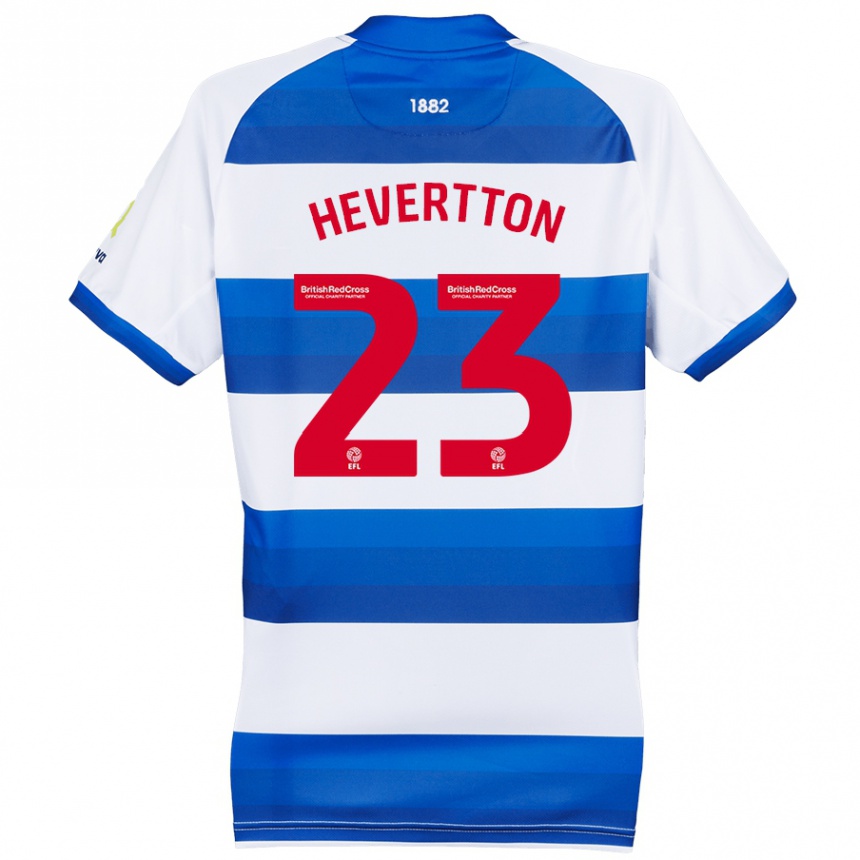 Kids Football Hevertton #23 White Blue Home Jersey 2024/25 T-Shirt Nz