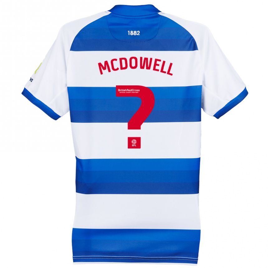 Kids Football Jack Mcdowell #0 White Blue Home Jersey 2024/25 T-Shirt Nz