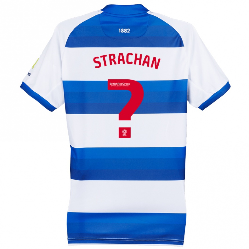 Kids Football Lorenzo Strachan #0 White Blue Home Jersey 2024/25 T-Shirt Nz