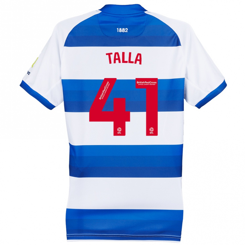 Kids Football Lorent Talla #41 White Blue Home Jersey 2024/25 T-Shirt Nz