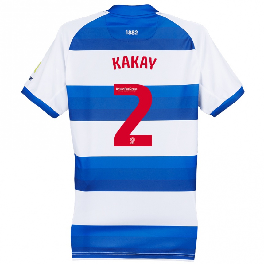 Kids Football Osman Kakay #2 White Blue Home Jersey 2024/25 T-Shirt Nz