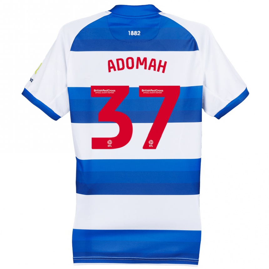 Kids Football Albert Adomah #37 White Blue Home Jersey 2024/25 T-Shirt Nz