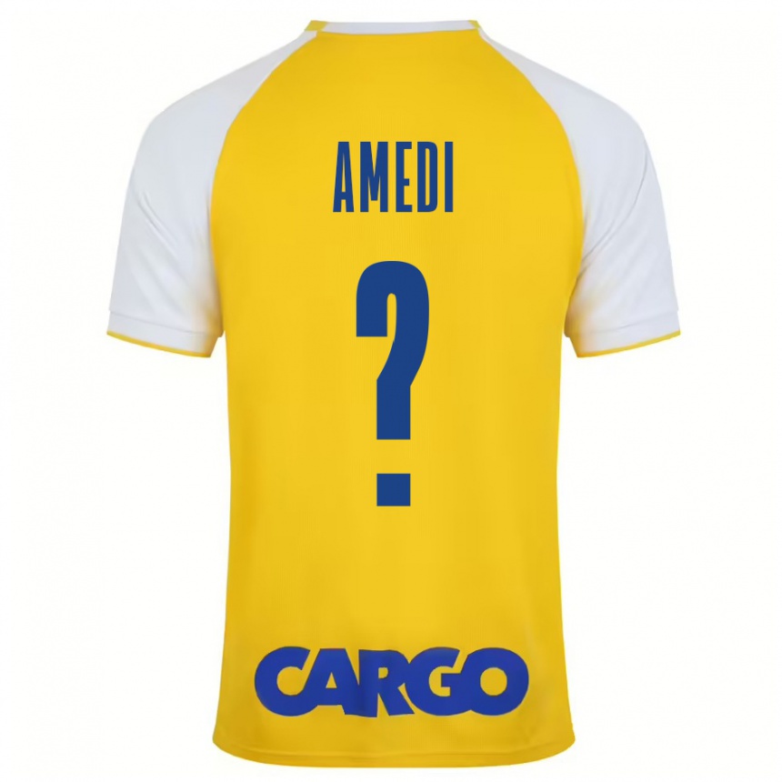 Kids Football Roei Amedi #0 Yellow White Home Jersey 2024/25 T-Shirt Nz