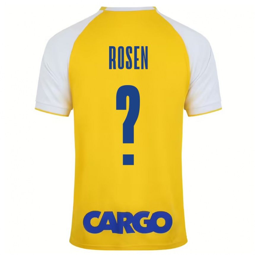 Kids Football Shahar Rosen #0 Yellow White Home Jersey 2024/25 T-Shirt Nz