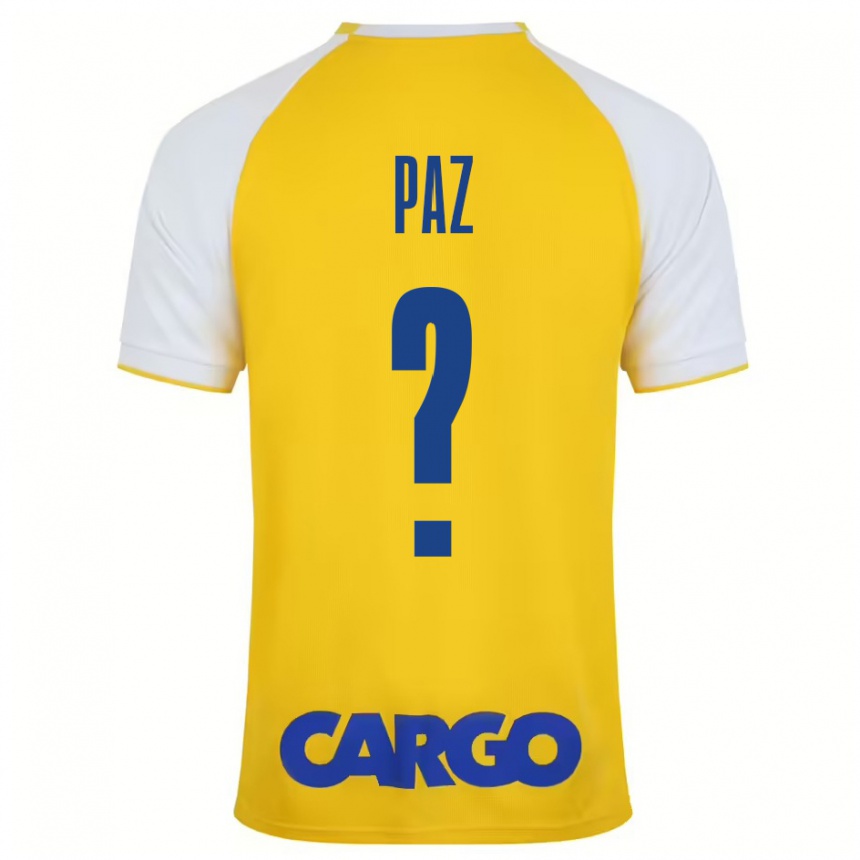 Kids Football Jonathan Paz #0 Yellow White Home Jersey 2024/25 T-Shirt Nz