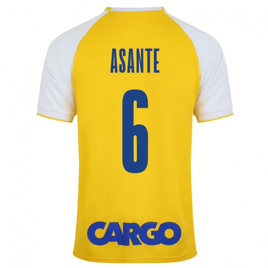 Kids Football Tyrese Asante #6 Yellow White Home Jersey 2024/25 T-Shirt Nz