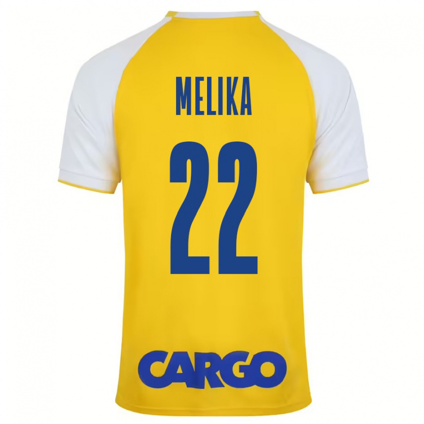 Kids Football Ofek Melika #22 Yellow White Home Jersey 2024/25 T-Shirt Nz