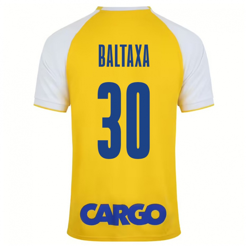 Kids Football Matan Baltaxa #30 Yellow White Home Jersey 2024/25 T-Shirt Nz