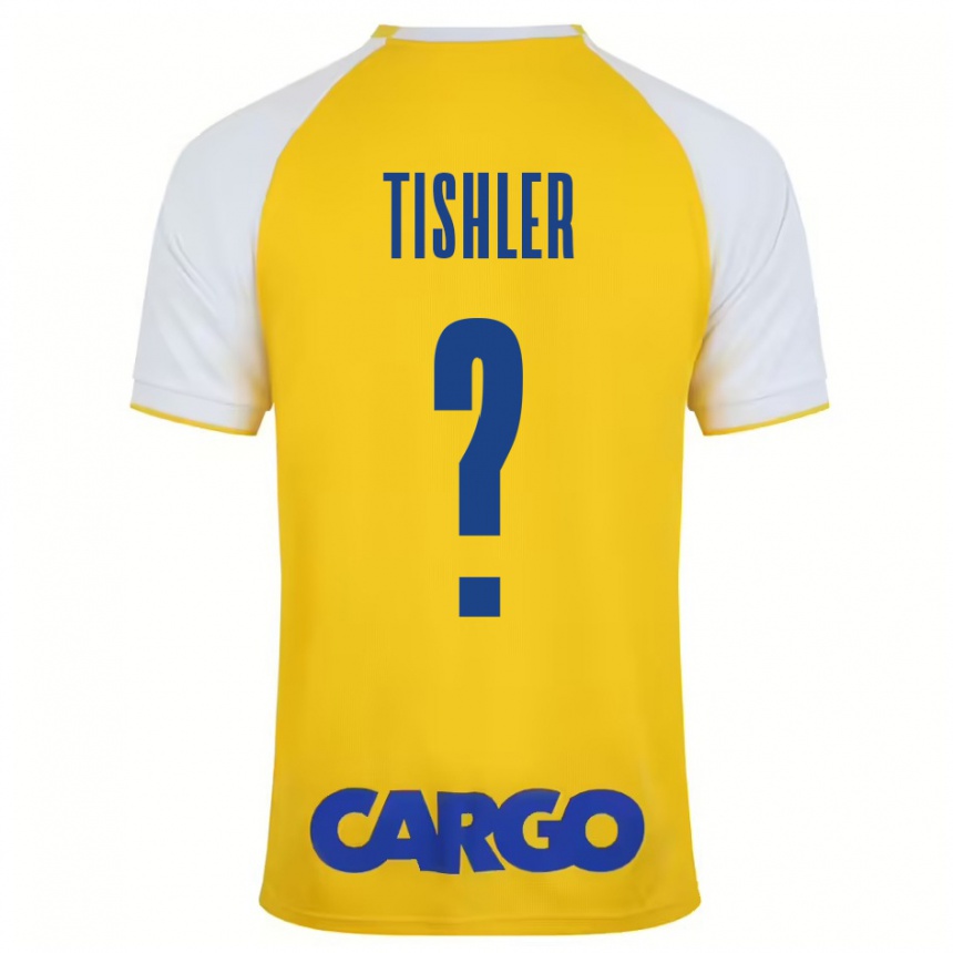 Kids Football Daniel Tishler #0 Yellow White Home Jersey 2024/25 T-Shirt Nz