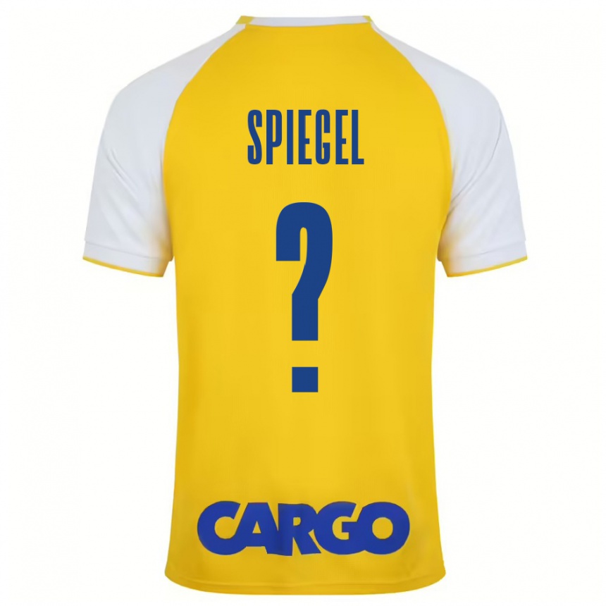 Kids Football Liran Spiegel #0 Yellow White Home Jersey 2024/25 T-Shirt Nz