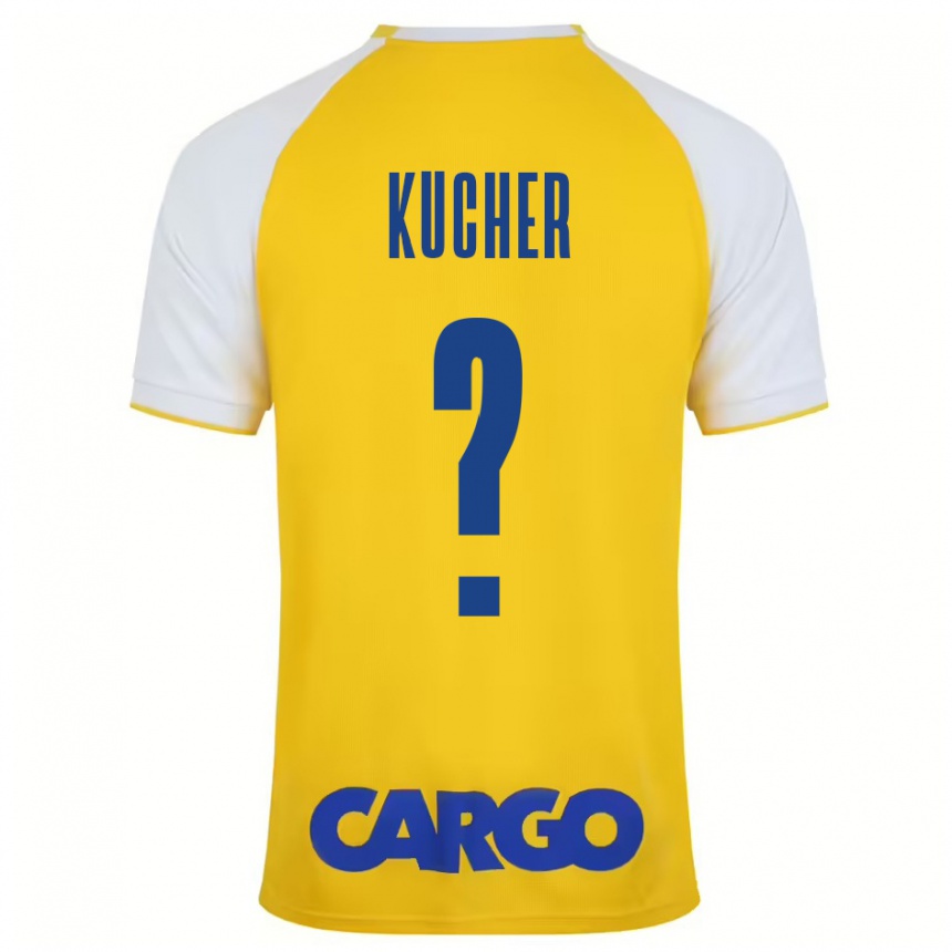 Kids Football Yahonatan Kucher #0 Yellow White Home Jersey 2024/25 T-Shirt Nz