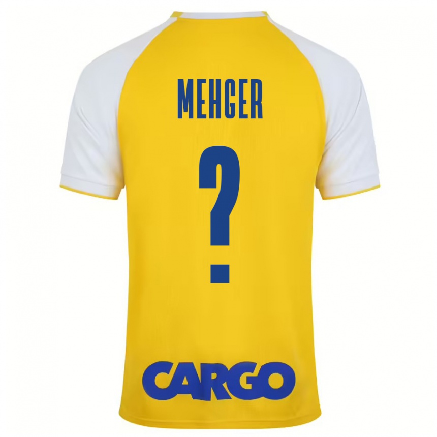 Kids Football Itay Mehger #0 Yellow White Home Jersey 2024/25 T-Shirt Nz