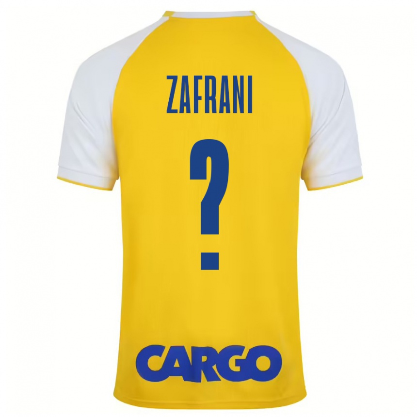 Kids Football Itay Zafrani #0 Yellow White Home Jersey 2024/25 T-Shirt Nz