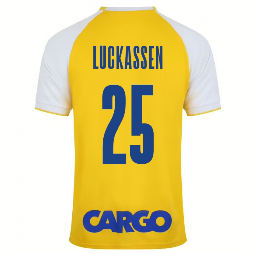 Kids Football Derrick Luckassen #25 Yellow White Home Jersey 2024/25 T-Shirt Nz