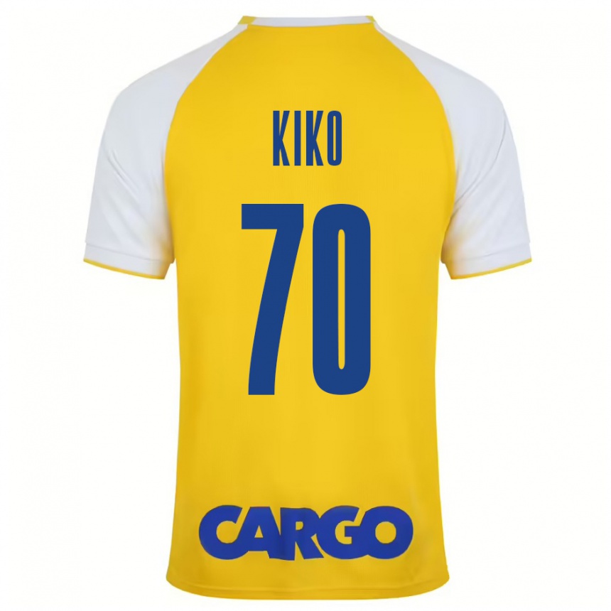 Kids Football Kiko Bondoso #70 Yellow White Home Jersey 2024/25 T-Shirt Nz