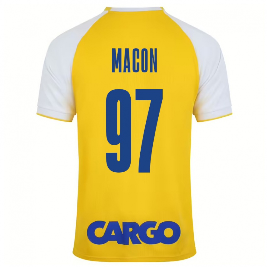 Kids Football Yvann Maçon #97 Yellow White Home Jersey 2024/25 T-Shirt Nz