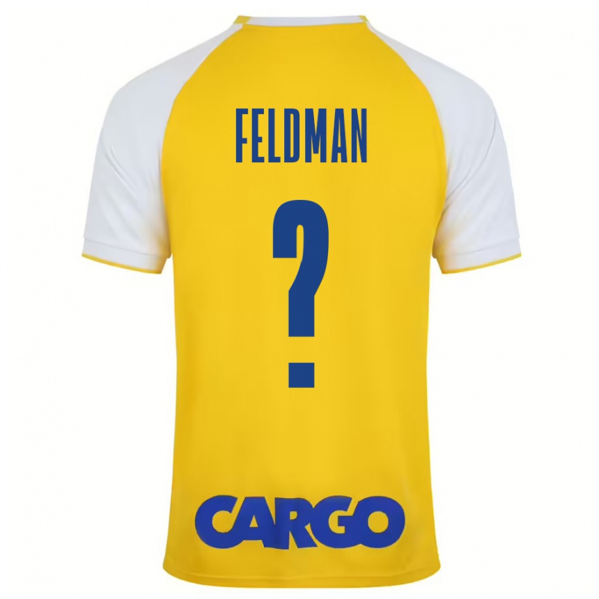 Kids Football Ron Feldman #0 Yellow White Home Jersey 2024/25 T-Shirt Nz