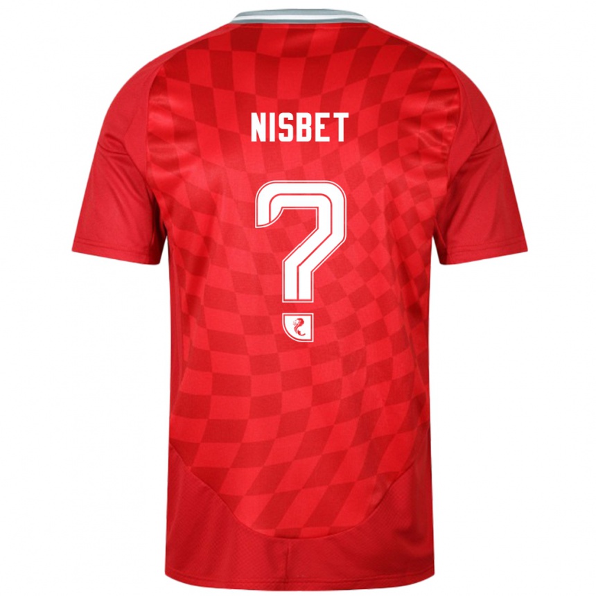 Kids Football Kevin Nisbet #0 Red Home Jersey 2024/25 T-Shirt Nz