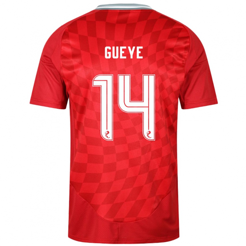 Kids Football Pape Habib Gueye #14 Red Home Jersey 2024/25 T-Shirt Nz