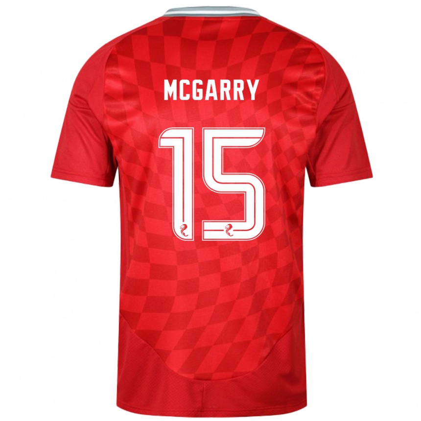 Kids Football James Mcgarry #15 Red Home Jersey 2024/25 T-Shirt Nz