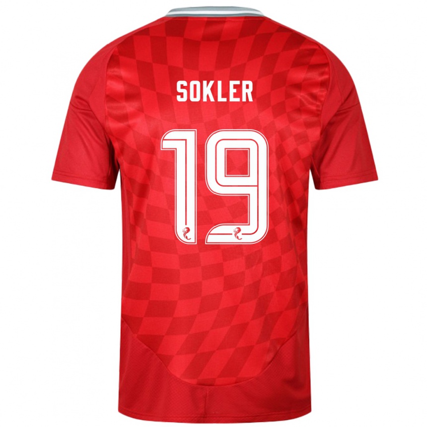 Kids Football Ester Sokler #19 Red Home Jersey 2024/25 T-Shirt Nz