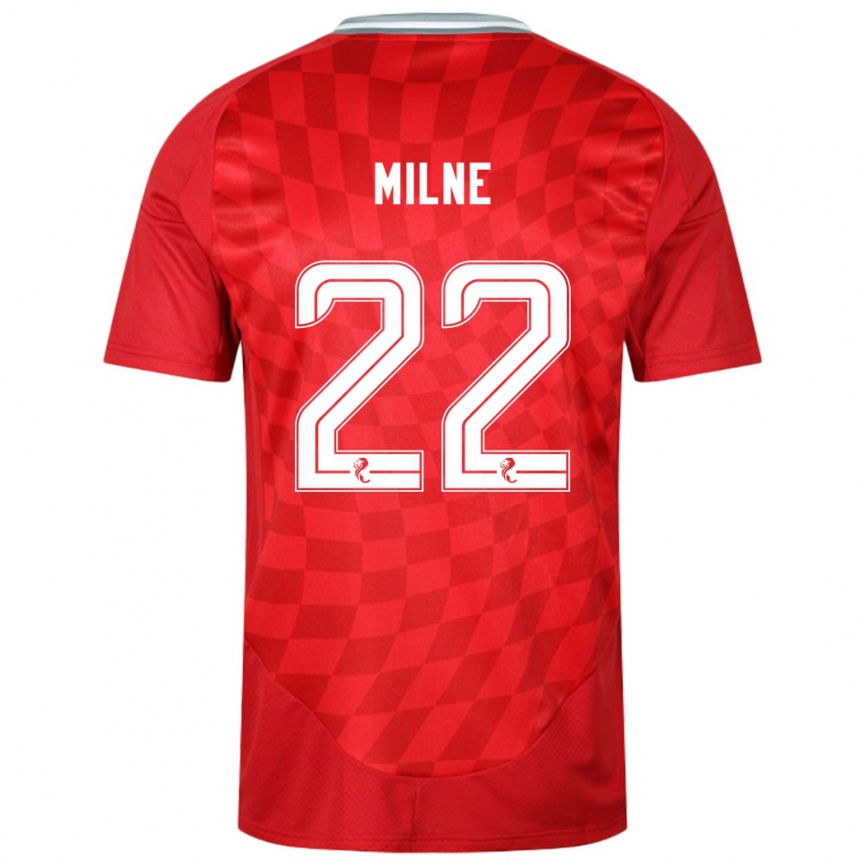 Kids Football Jack Milne #22 Red Home Jersey 2024/25 T-Shirt Nz