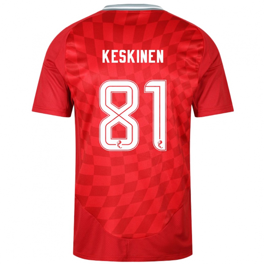 Kids Football Topi Keskinen #81 Red Home Jersey 2024/25 T-Shirt Nz