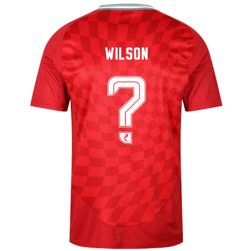 Kids Football Cameron Wilson #0 Red Home Jersey 2024/25 T-Shirt Nz