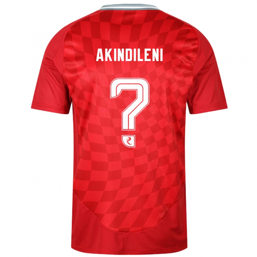 Kids Football Timothy Akindileni #0 Red Home Jersey 2024/25 T-Shirt Nz