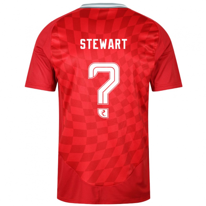 Kids Football Alfie Stewart #0 Red Home Jersey 2024/25 T-Shirt Nz