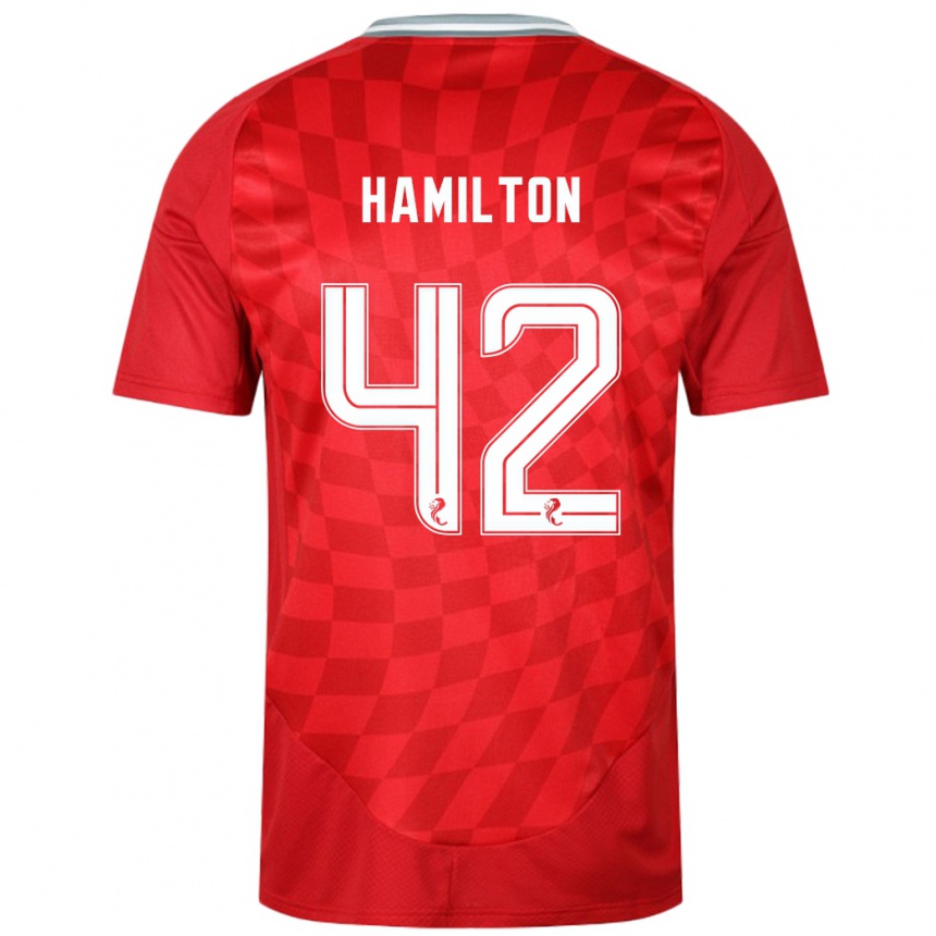 Kids Football Brendan Hamilton #42 Red Home Jersey 2024/25 T-Shirt Nz