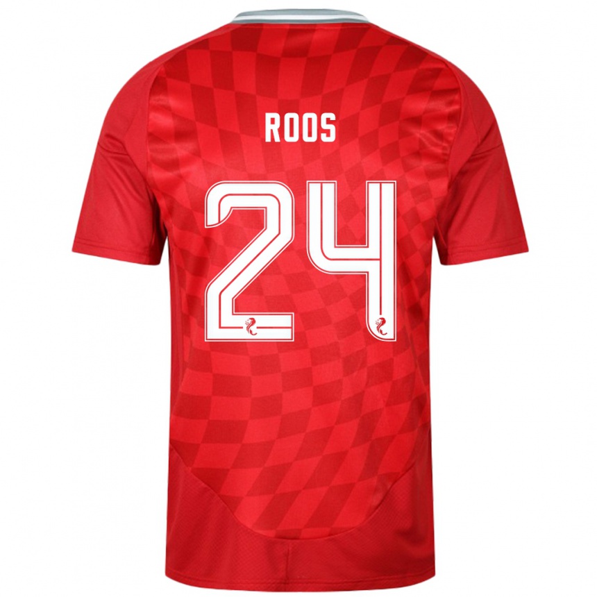 Kids Football Kelle Roos #24 Red Home Jersey 2024/25 T-Shirt Nz