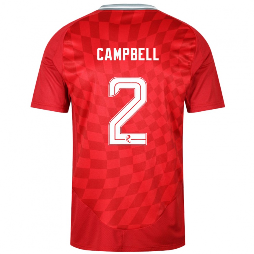 Kids Football Loren Campbell #2 Red Home Jersey 2024/25 T-Shirt Nz