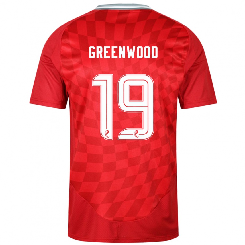 Kids Football Brodie Greenwood #19 Red Home Jersey 2024/25 T-Shirt Nz