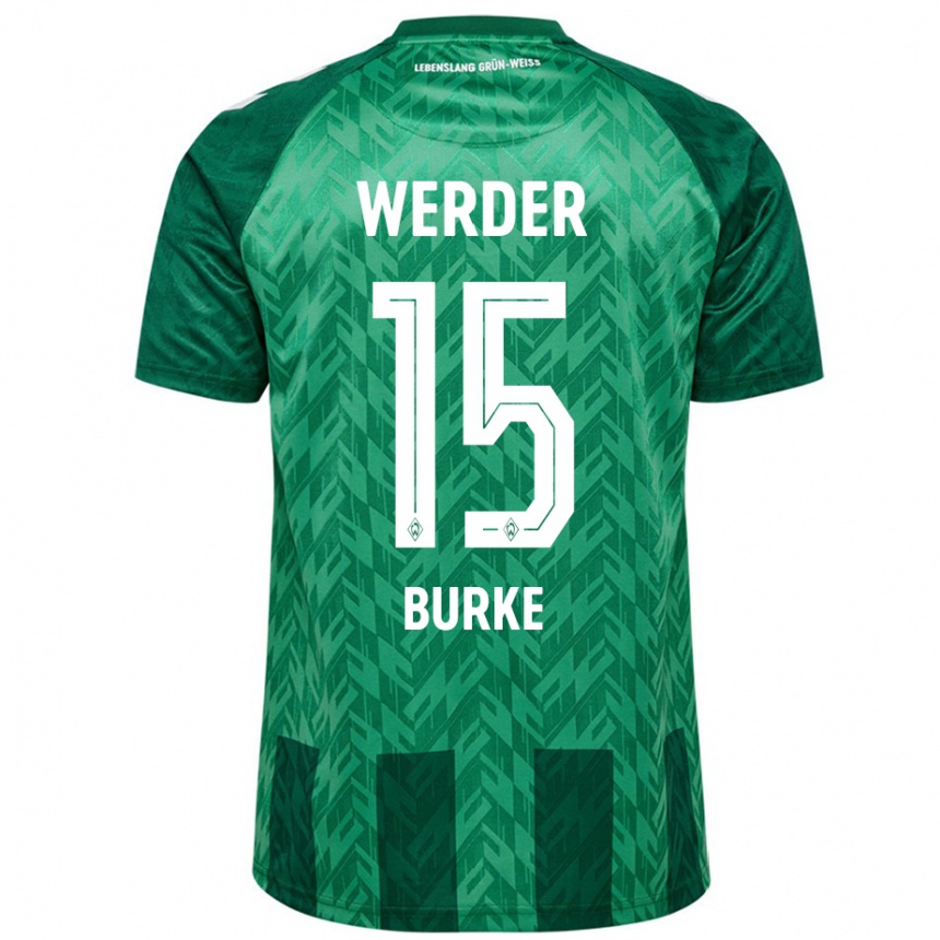 Kids Football Oliver Burke #15 Green Home Jersey 2024/25 T-Shirt Nz